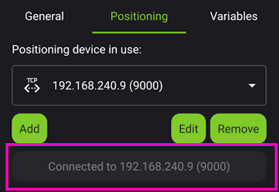 QField TCP Connected